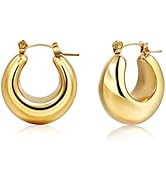 Amazon.com: Elegance 11 designs Gold Hoop Earrings Chunky